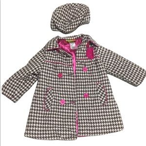 Size 3 pea coat with matching hat!